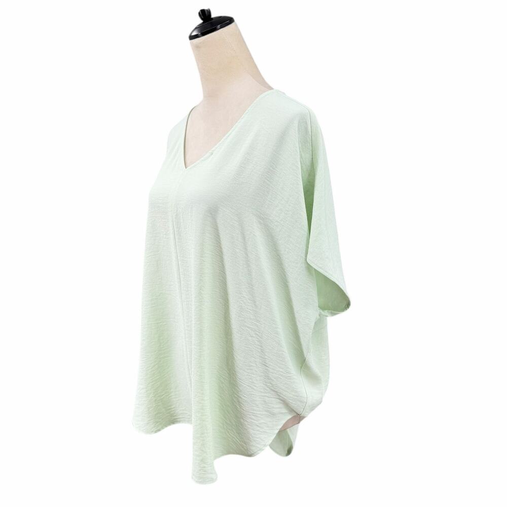 Ivy Jane S/M Pastel Mint Green Minimalist Oversized V-Neck Dolman Tunic Top